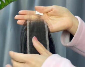 Natural Human Hair Piece 2x6 HD Lace Closure Black Hair Preplucked Hairline