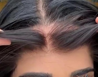 Natural Preplucked Hairline Human Hair Piece 2x13 Transparent Lace 14 inch Black Hair