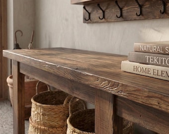 Reclaimed Rustic Wood Bench, Farmhouse Entryway Bench, Handmade Wooden Accent Bench, Hallway Bedroom Decor, Rustic Home Furniture