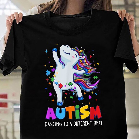 Dab Dancing Dabbing Unicorn Autism Awareness Jigsaw Rainbow Kids T Shirt 