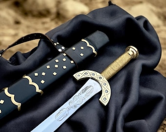 Clash of Titans Schwert, griechische Mythologie Schwert, handgefertigte Fantasy Schwert aus Kohlenstoffstahl, Sammlerstück