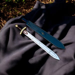 Percy Jackson Riptide Sword Inspired Collectible | Fantasy Display Piece with leather sheath | Cosplay Prop | Gift for Percy Jackson Fan