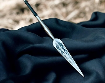 Handmade Norse Viking Spear – Decorative Historical Replica with Leather Sheath