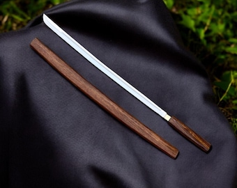 Tanto japonés forjado a mano estilo Shirasaya, pieza de colección de acero inoxidable, decoración inspirada en samuráis, cosplay y regalo.