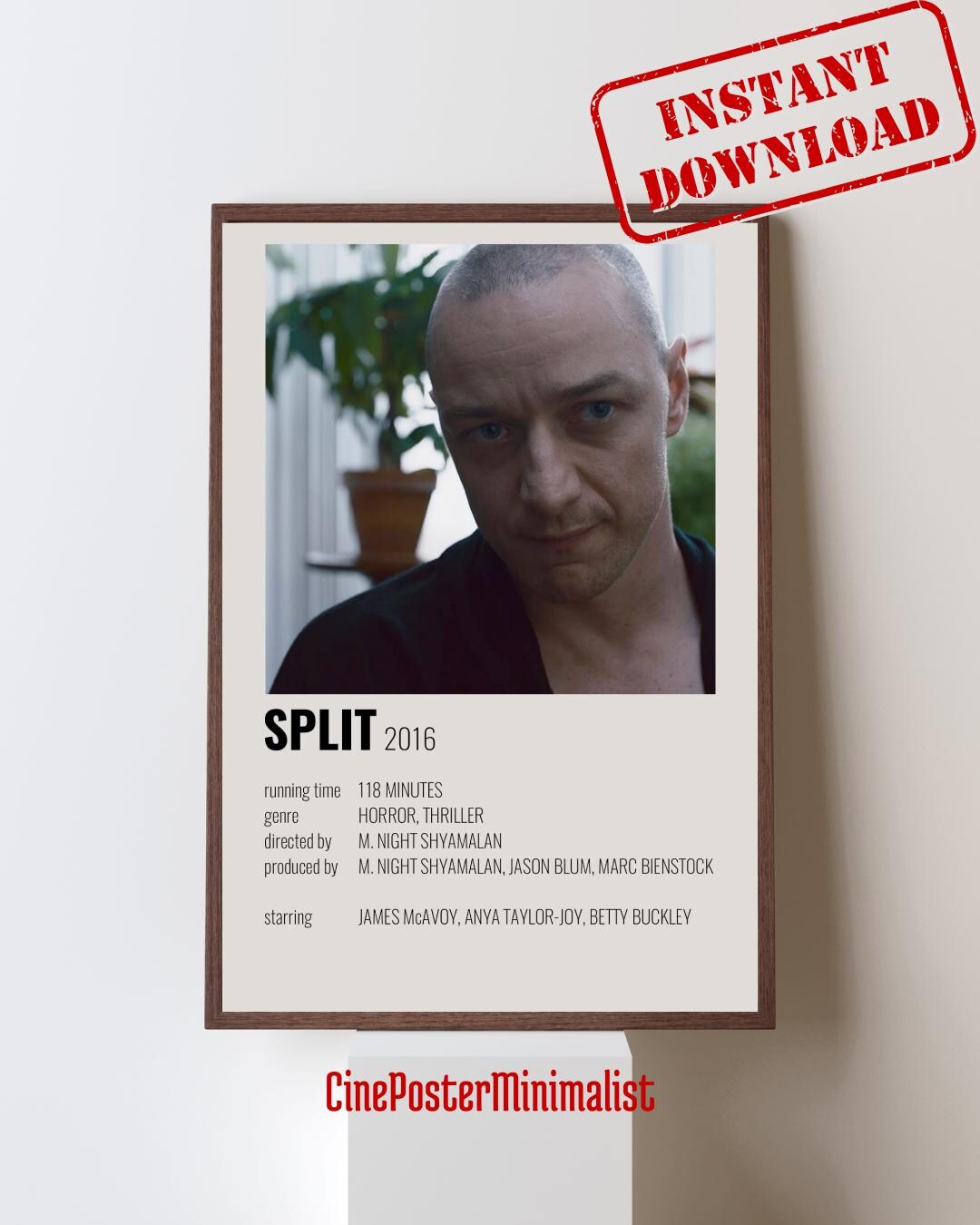 Split Movie Print / Film Poster / Minimalist Movie Artwork / Digital ...