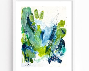Abstract Mixed Media Art on Paper, Original Hand Painted Art, Abstract Wall Art, Wall Decor, Unique Colorful Abstract Painting, Art Lover