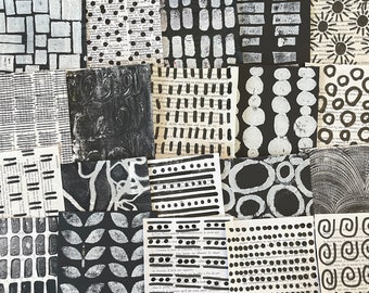 Mard-Making Art Journal, schwarz-weißes Collagenfutter, handbemaltes Papier für Scrapbook, Junk Journal Supplies, Collage-Papierreste