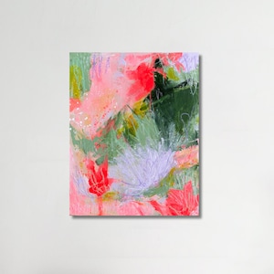 Abstract Art Original, Small Colorful Artwork, Original Painting on Wood Canvas, Small Abstract Painting, Acrylic Painting, Maximalist Wall