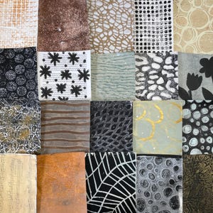 Paquete de papeles para diario artístico, efímeros estampados con efecto envejecido, papel pintado a mano, papeles Gelli de impresión neutros, material para collage, página de scrapbooking