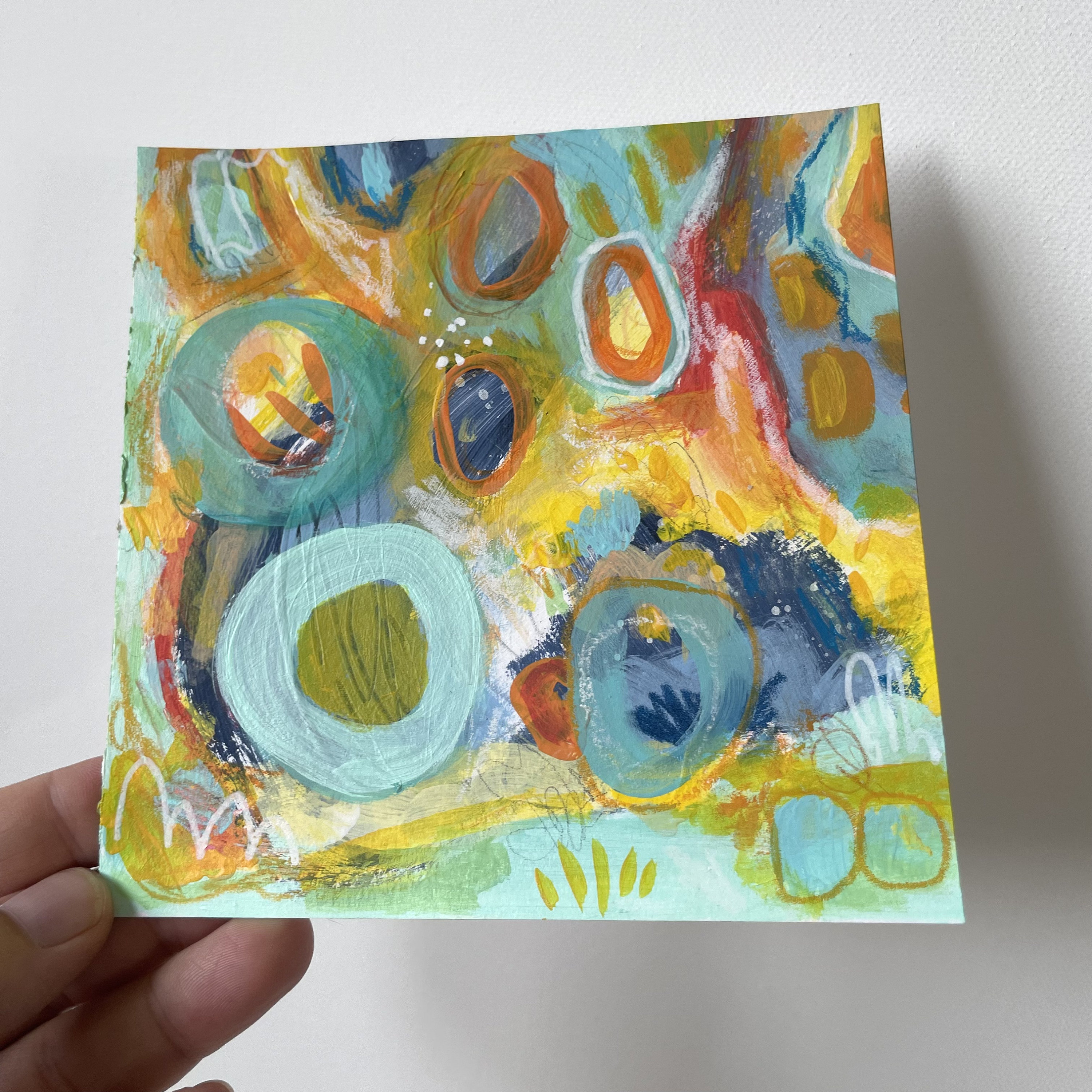 Abstract Painting, Aqua Wall Decor, Teal Home Decor, Original Acrylic