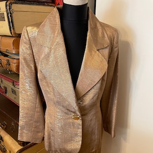 Vintage Givenchy Couture Gold Silk Lurex Blazer FR 44