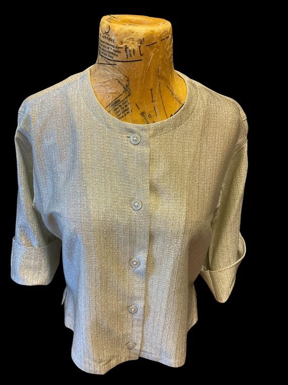 Silver Lurex Blouse View 2