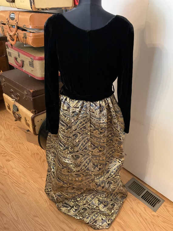 60s Velvet and Brocade Dress - image 3