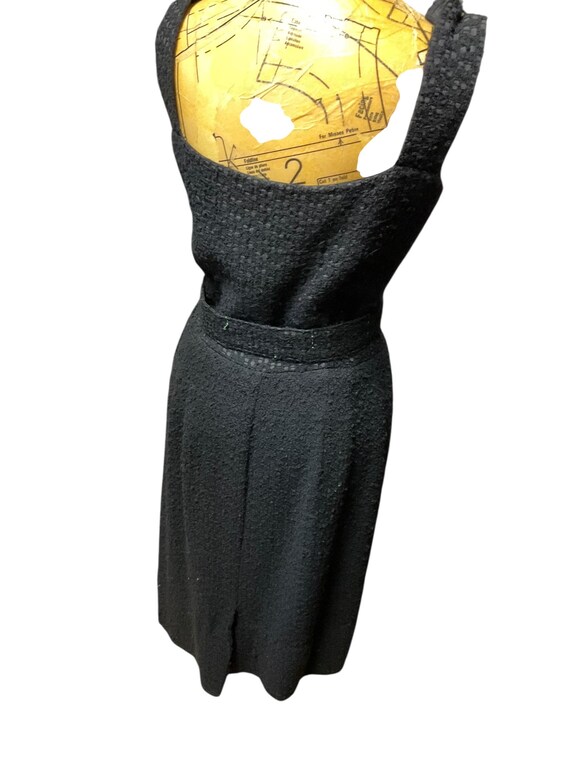 Black Boucle Wiggle Dress - image 4