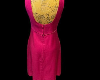hot pink wiggle dress Jayne Wiggle Dress in Solid Fuchsia Poly Crepe