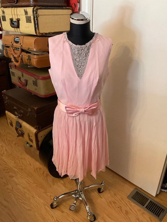 1960s Pink Crepe Dress