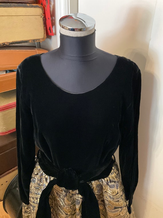 60s Velvet and Brocade Dress - image 2