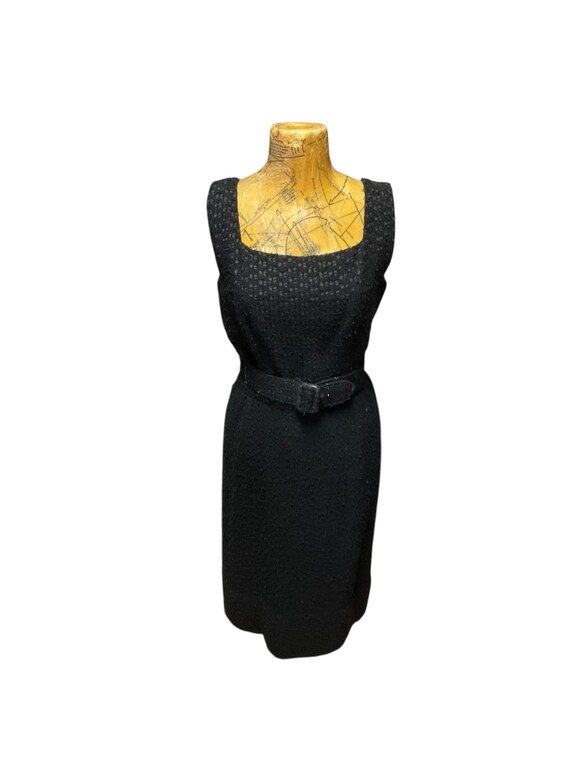 Black Boucle Wiggle Dress - image 1
