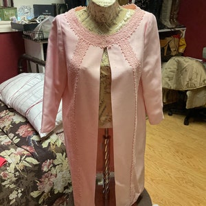 60s Pink Linen Duster