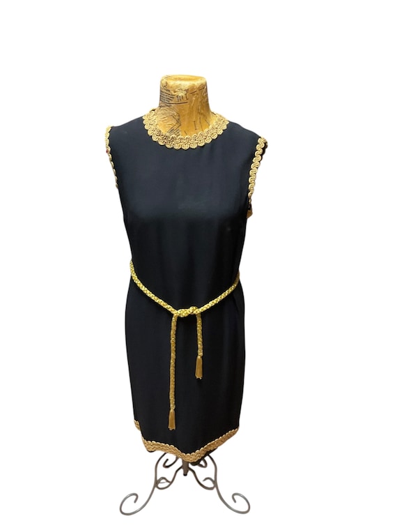Little Black Dress With Gold Trim - Etsy Israel
