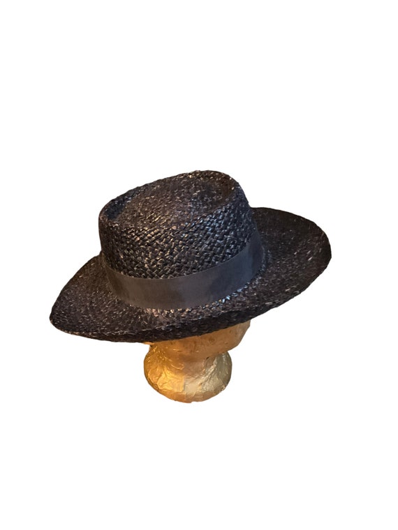 Navy Straw Hat - image 2