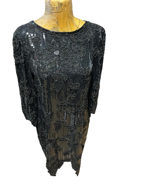 Jack Bryan Black Beaded Dress