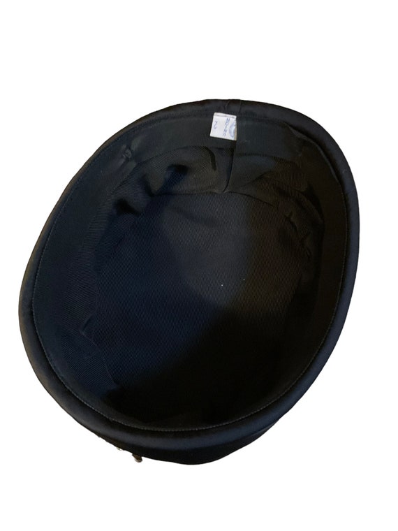Black Satin Pillbox Hat - image 6
