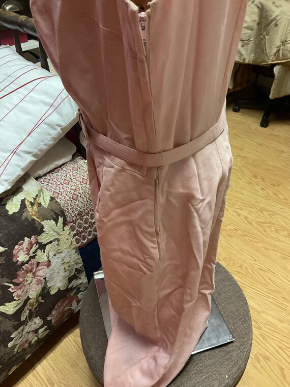 Pink Linen Wiggle Dress - image 4
