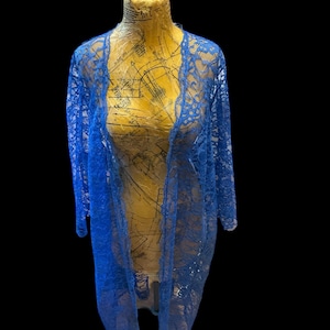 Cobalt Blue Lace Duster