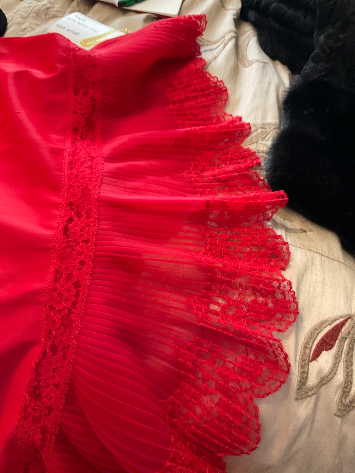 Vintage Red Lace Slip | Etsy