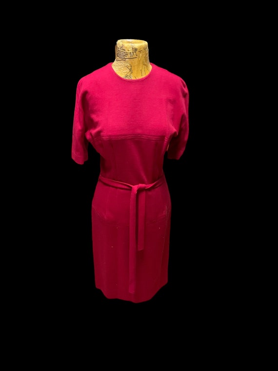 Red Wool Sheath Dress
