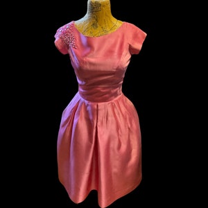 1950s Lorrie Deb of San Francisco Pink Cocktail Dress