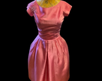 1950s Lorrie Deb of San Francisco Pink Cocktail Dress