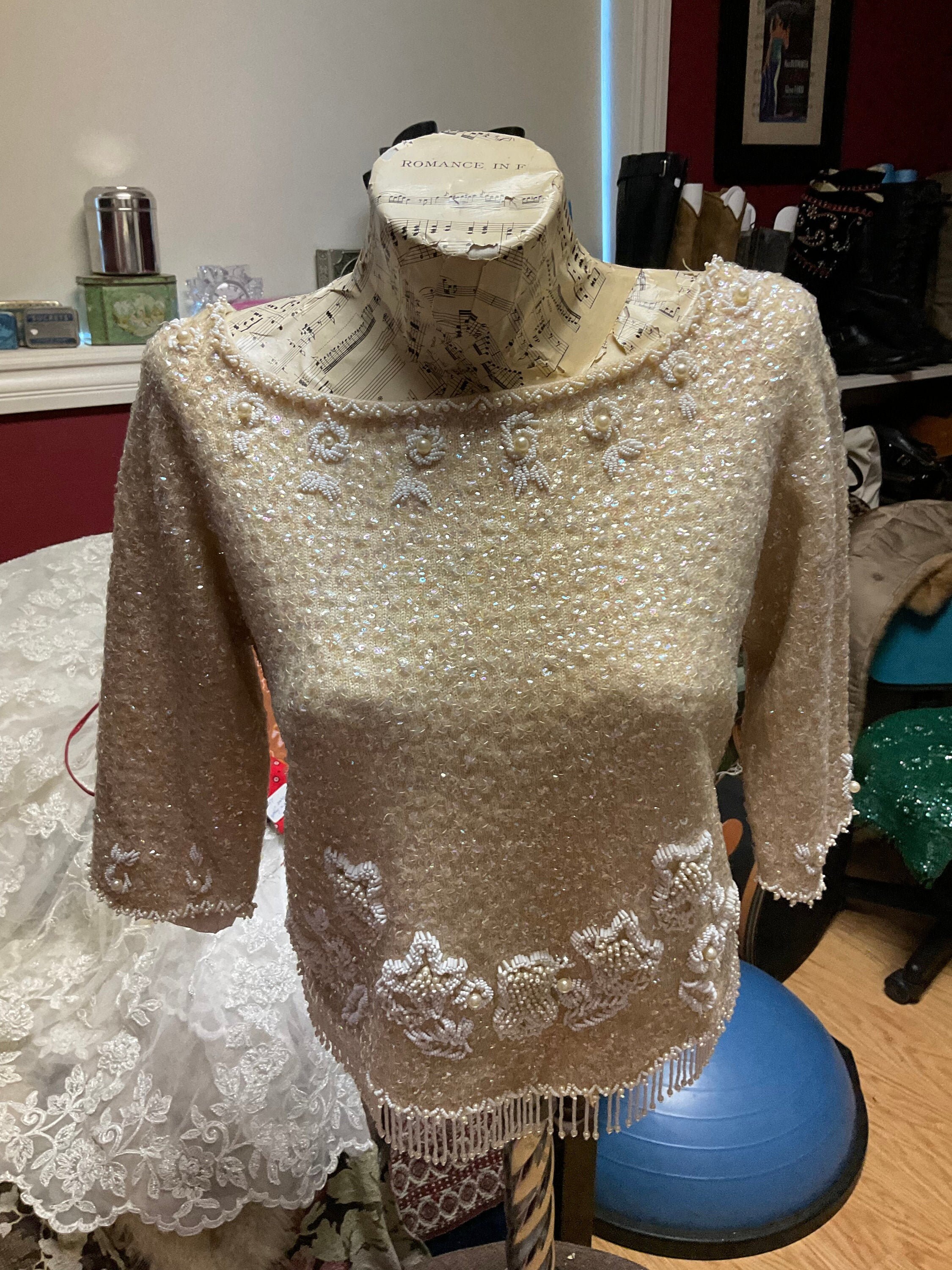50s Beaded Tops - Etsy 50s Beaded Tops - Etsy