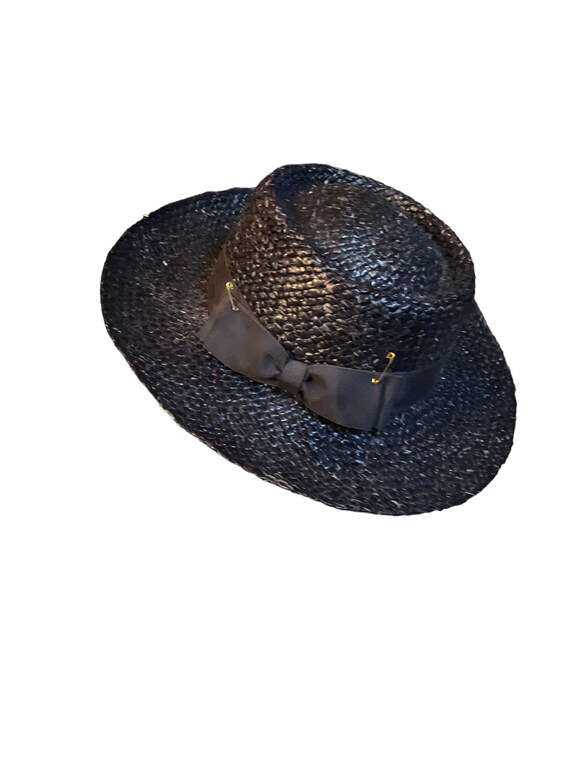 Navy Straw Hat - image 4
