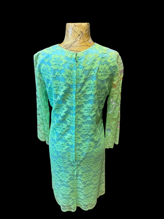 Lime Green and Aqua Lace Dress Lime Green and Aqua Lace Dress