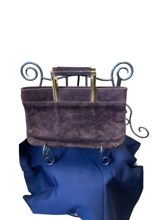 Brown Suede Clutch Gem