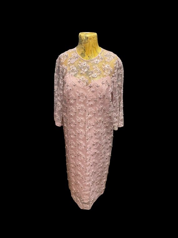 Miss Elliott Pink Beaded Dress