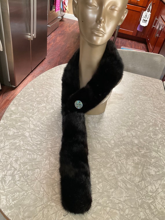 Black Mink Clip Collar