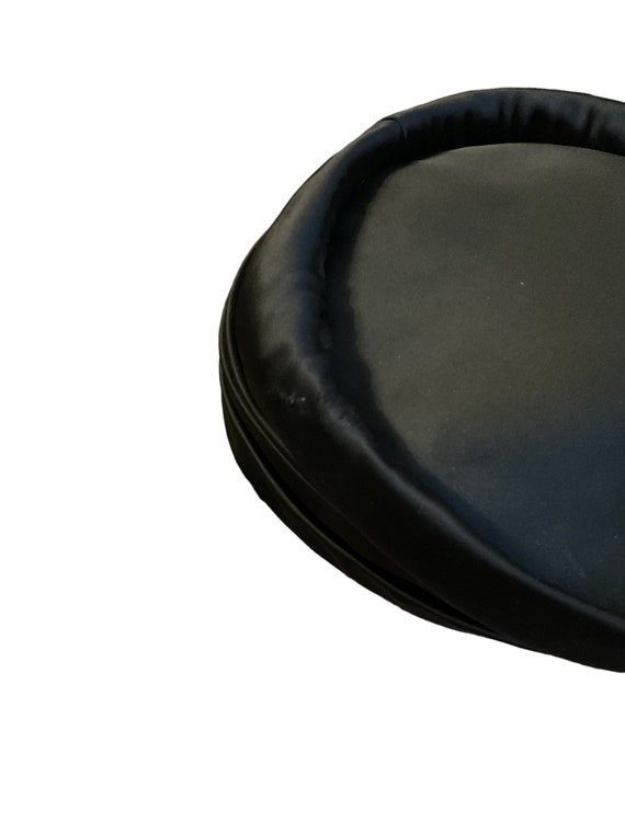 Black Satin Pillbox Hat - image 5
