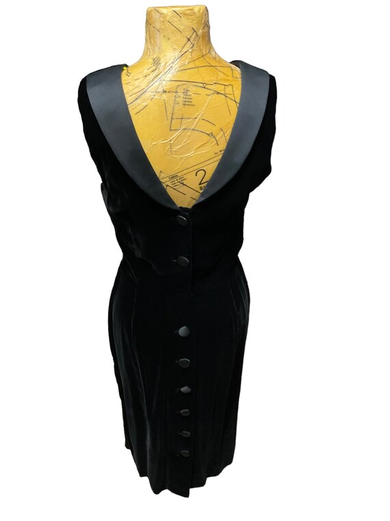 Black Velvet Wiggle Dress - image 3