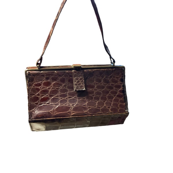 Vintage Brown Reptile Handbag