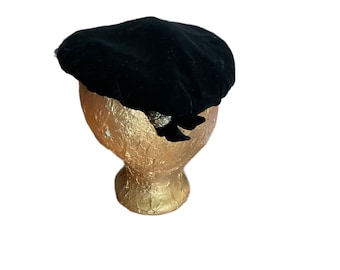 Kokin Soft Velvet Floppy Brim Hat Black Velveteen Gold Lace  display picture 1
