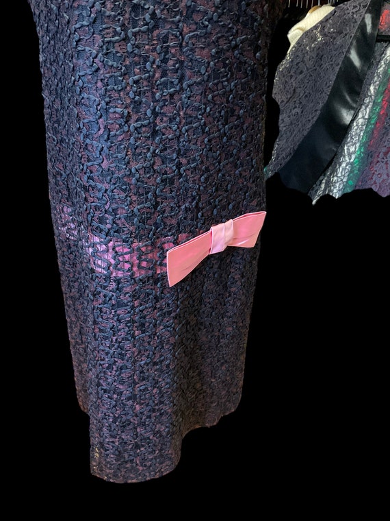 Black and Pink Drop Waist Ribbon Dress - image 2