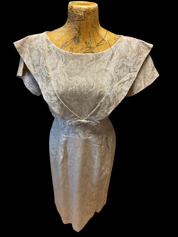 Champagne Brocade Wiggle Dress - image 1