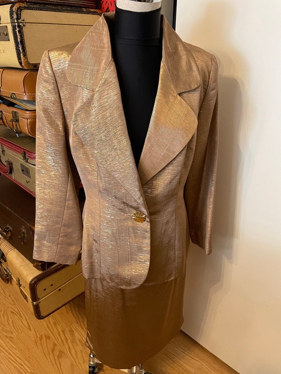 Vintage Givenchy Couture Gold Silk Lurex Blazer FR