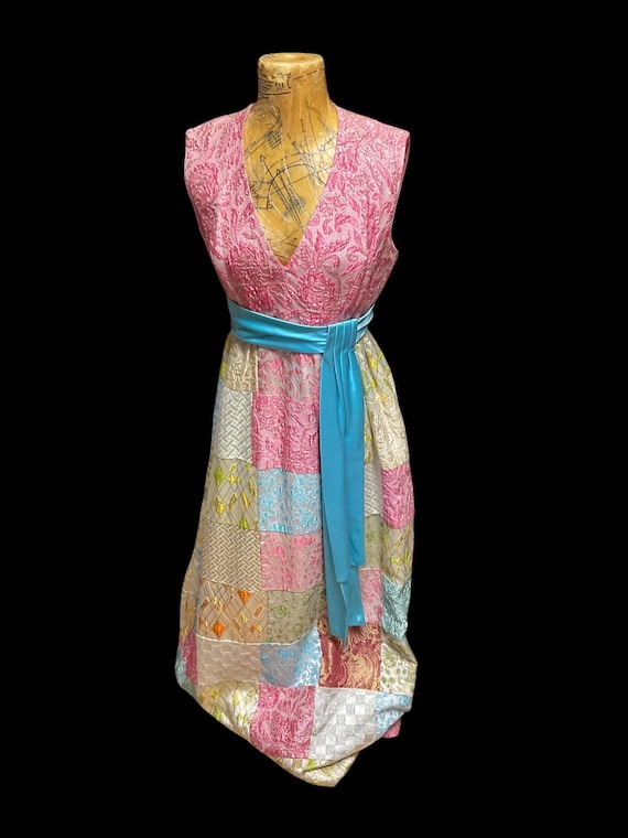 Brocade Patchwork Long Dress - image 1