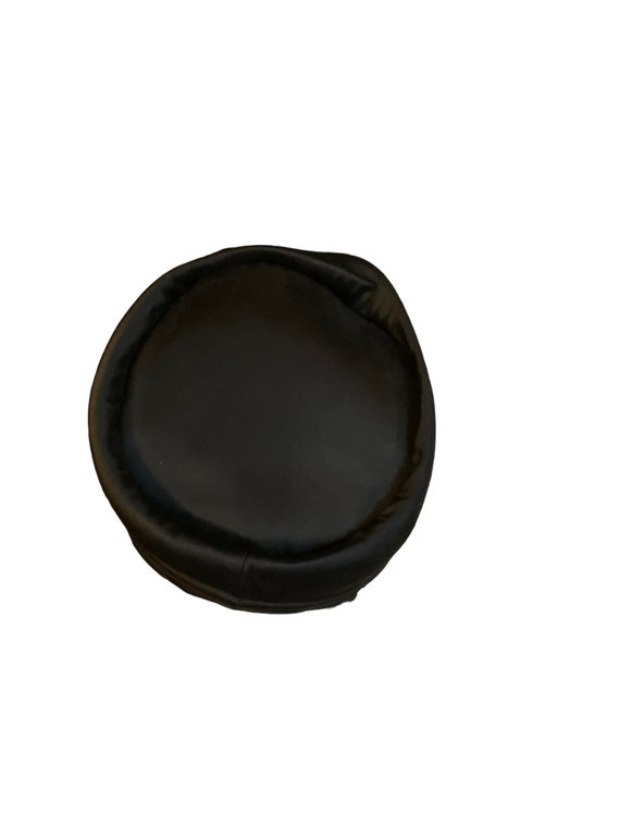 Black Satin Pillbox Hat - image 3