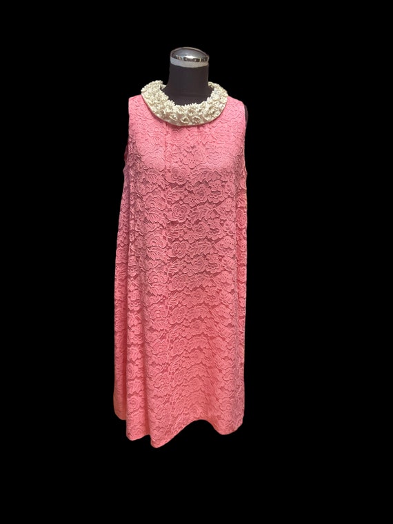 Pink Lace A-Line Dress
