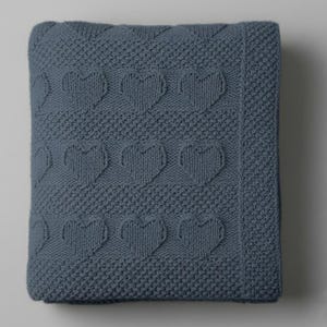 Baby Blanket "HEART" Easy Knitting Pattern for Beginners – Double-Sided Design, Quick PDF Download, 4 Sizes Included